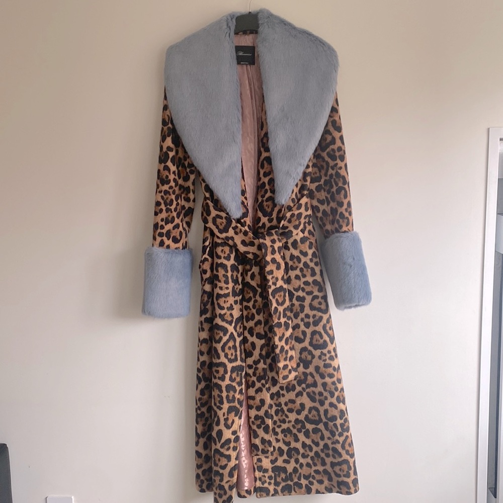 Blumarine leopard-print belted coat